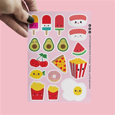 Kawaii Food Planner Sticker Sheet Cute Stationery Journal | Etsy