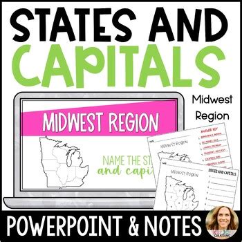 US States and Capitals Game - Midwest Region PowerPoint and Google Slides