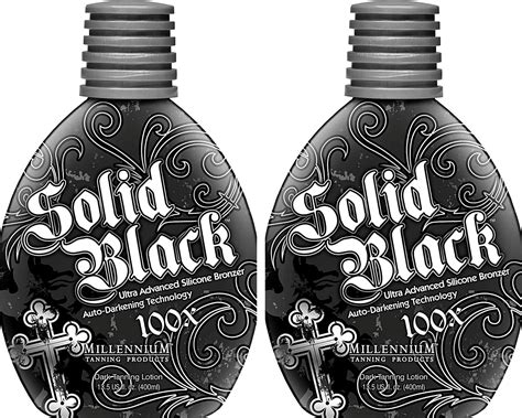 Solid Black 100X Bronzer Indoor & Outdoor Tanning Bed Lotion (13.5oz X2) 400ml each - Walmart.com