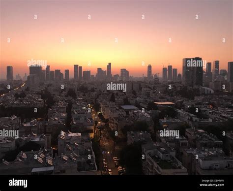 Tel Aviv City skyline at sunset Stock Photo - Alamy