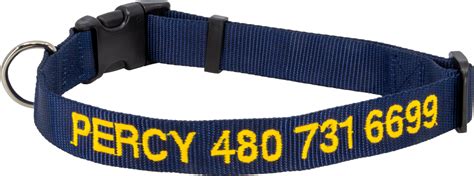 Personalized Nylon Pet Collar Navy Blue – Quick-Tag