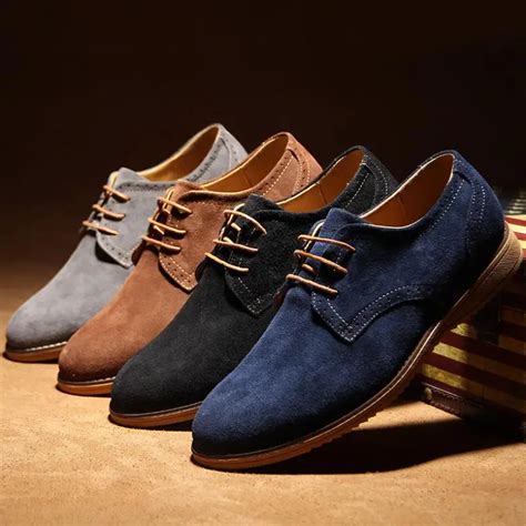 2015 High Quality Suede Leather Men Oxford Shoes Men Bullock Genuine Leather Casual Shoes Lace ...