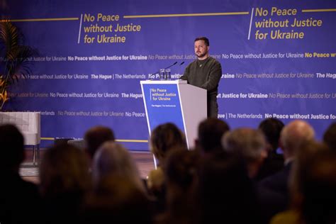 Speech by President Volodymyr Zelensky in The Hague: 'We all want to ...