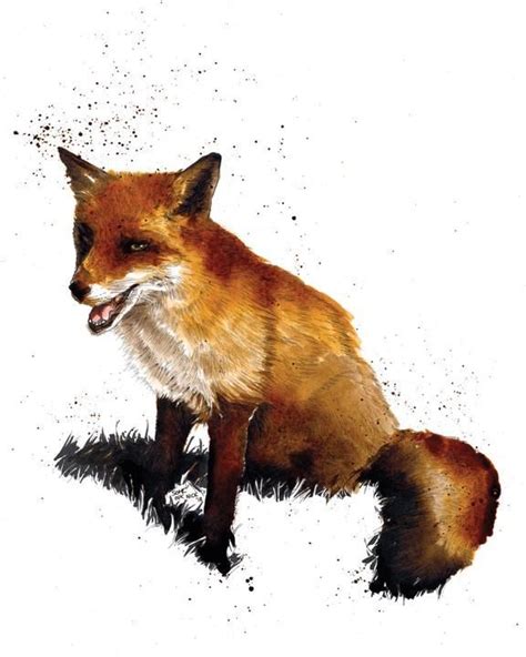 Fox Art Print - Some Ink Nice - Cute fox print, makes an ideal gift, especially as nursery wall ...