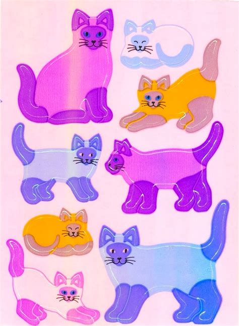 vintage pearlescent siamese cat stickers ️ | Kitten stickers, Cat stickers, Old stickers