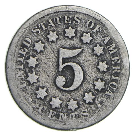 First US Nickel - 1867 - Shield Nickel - US Type Coin - Over 100 Years ...