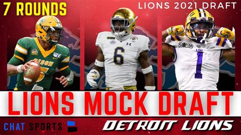 Detroit Lions 7 Round Mock Draft: Lions 2021 NFL Draft Targets Ft Zaven Collins & Penei Sewell ...