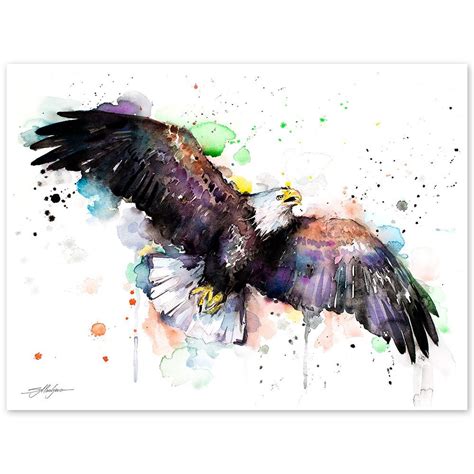 Bald Eagle watercolor painting print by Slaveika Aladjova