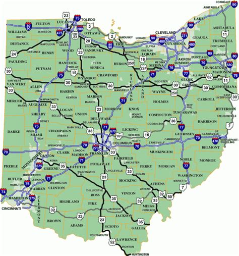 Ohio State Road Map - Printable Map