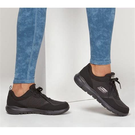 SKECHERS WOMENS LITE FLEX 3 LACE TRAINER - BLACK | Paul Byron Shoes | Ireland