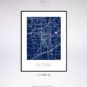 Elyria Ohio Elyria OH Map Elyria Map Elyria Print Elyria - Etsy