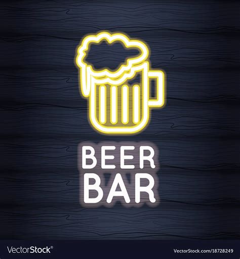 Beer bar neon lights Royalty Free Vector Image