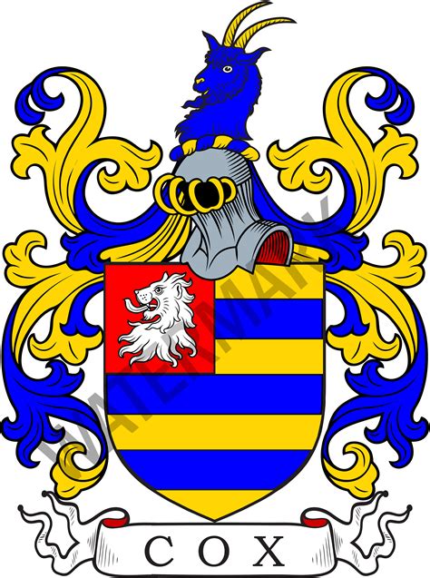 Cox Family Crest Digital Download Cox Coat of Arms JPG File Heraldry, Genealogy, Ancestry ...