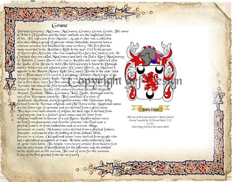 Amazon.com: Grane Coat of Arms/ Family Crest on Fine Paper and Family ...