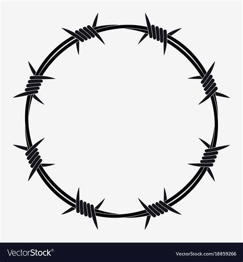 Barbed wire of circle shape Royalty Free Vector Image