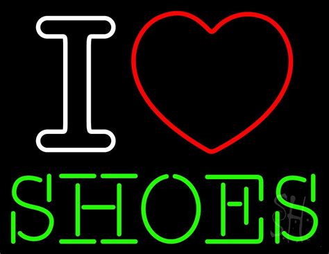 I Love Shoes Heart Logo LED Neon Sign - Shoes Neon Signs - Everything Neon