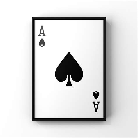 Ace of Spades Playing Card Wall Art Print Spades Card Deck | Etsy