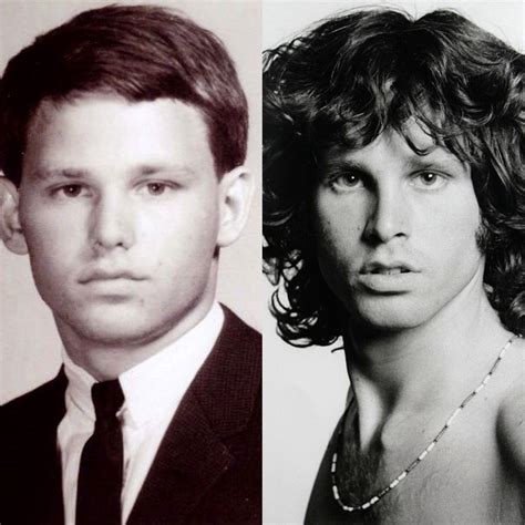 What 10 years does to someone. Jim Morrison - 1957 (left), and 1967 ...