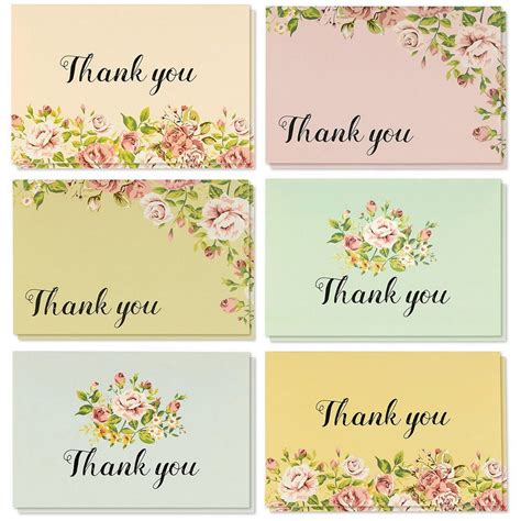 Thank You Note Cards Blank Printable