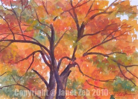 Zeh Original Art Blog Watercolor and Oil Paintings: Autumn Maple Tree watercolor painting