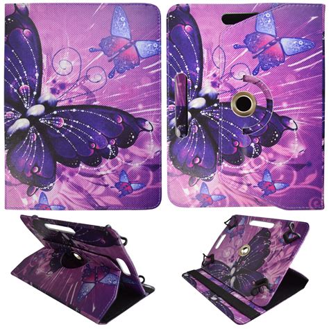 Multi Butterfly on Pink folio tablet Case for Polaroid 8 inch android ...