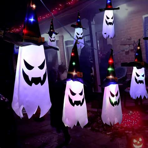 Halloween Outdoor Decorations Hanging Lights Witch Hat, LED Decor ...