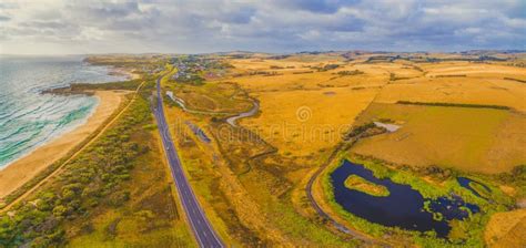 Panorama of Australian Countryside Near the Oc Ean. Stock Photo - Image of outdoor, coastline ...