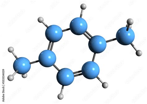 3D image of Xylene skeletal formula - molecular chemical structure of ...