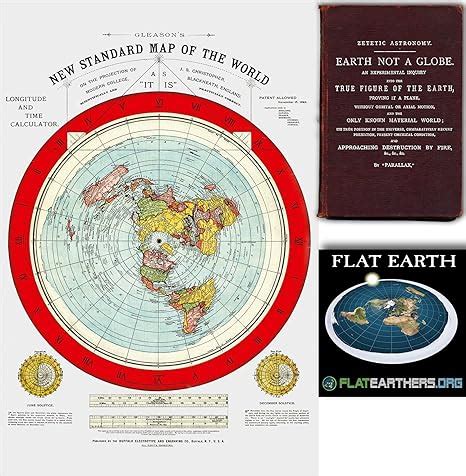 Flat Earth Map - Gleason's New Standard Map of The World - Large 24" x 36" 1892 Includes Free ...