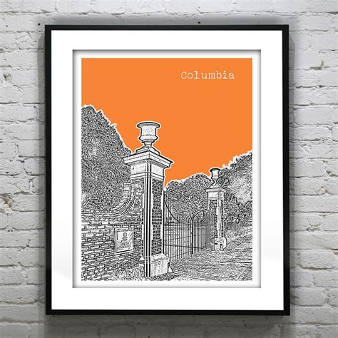 Columbia South Carolina Skyline Poster Art Print SC Item T3043 - Etsy