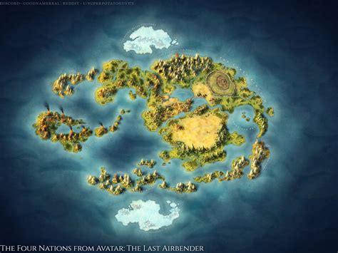 The Four Nations from Avatar: The Last Airbender | Inkarnate - Create Fantasy Maps Online