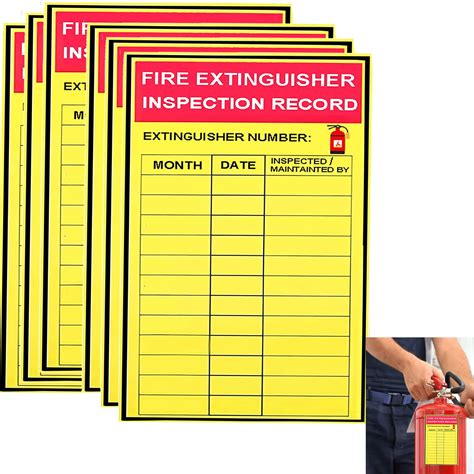 Buy Monthly Fire Extinguisher Inspection Tags Stickers Safety Stickers 3x5 Inch Year Maintenance ...