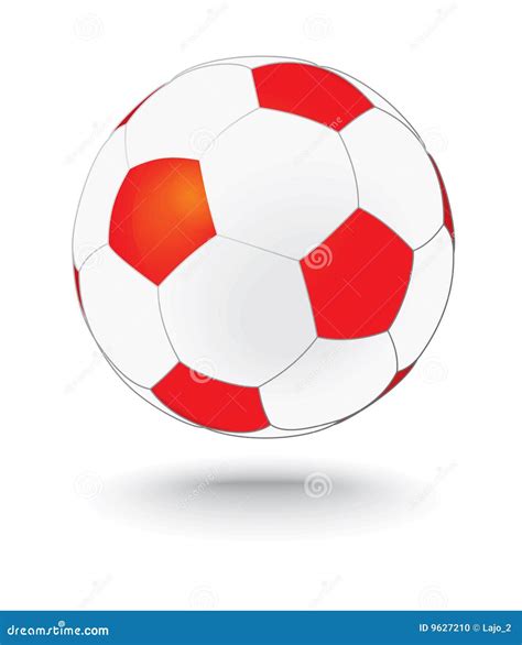 Simply Red And White Soccerball, Football Stock Photo - Image: 9627210