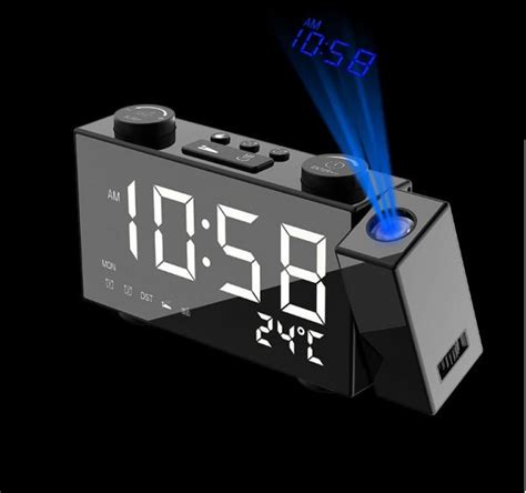 Projection Digital Alarm Clock for Bedroom, Large LED Alarm Clock ...