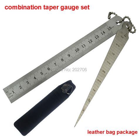 combination taper gauge set stainless steel 1 15mm taper gauge with 150mm 6inch steel ruler ...