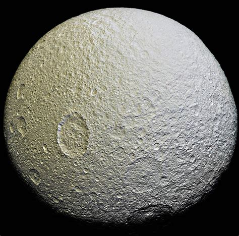 Saturn's Moon Tethys [2500x2473] • /r/spaceporn | Saturns moons, Tethys ...