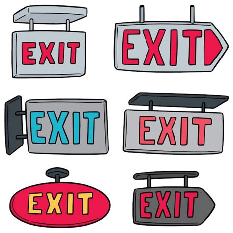 Premium Vector | Vector set of exit sign