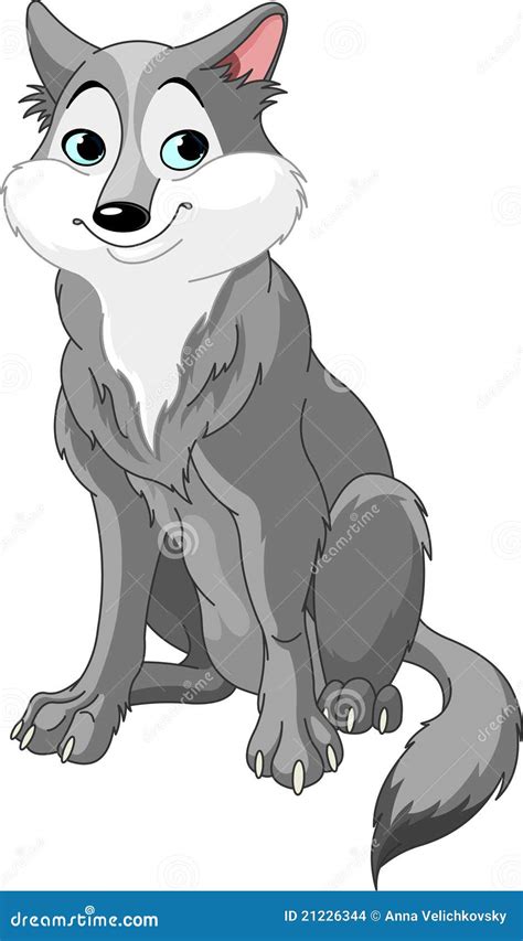 Cartoon Wolf Or Coyote Character With Different Body Pats. Vector ...