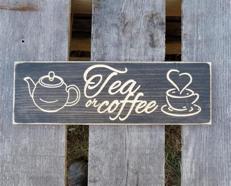 Tea or coffee sign tea sign kitchen wall decor coffee sign. | Etsy | Coffee bar signs, Coffee ...