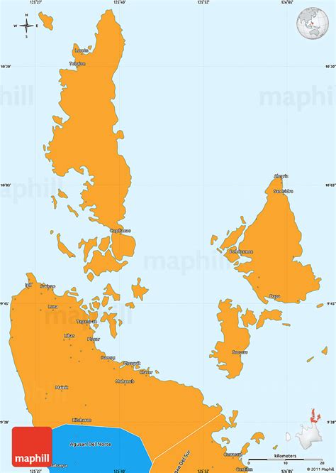 Political Simple Map of Surigao Del Norte