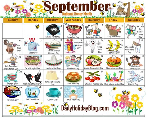 The new free September holiday calendar is available to print! Each ...