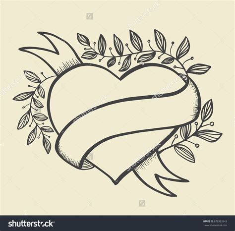 Heart Banner Hand Drawn Style Business Stock Vector (Royalty Free ...