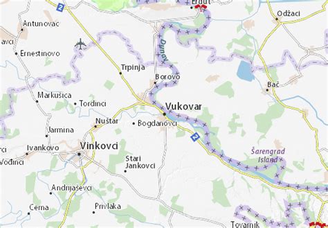 Map of Vukovar - Michelin Vukovar map - ViaMichelin