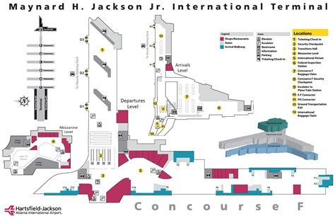 Atlanta airport international terminal F map - Ontheworldmap.com