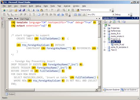 SQLite foreign key constraint generator using T4