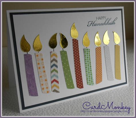 Christmas Hanukkah Card, Diy Hanukkah, Stamped Christmas Cards, Hanukkah Cards, Hand Made ...