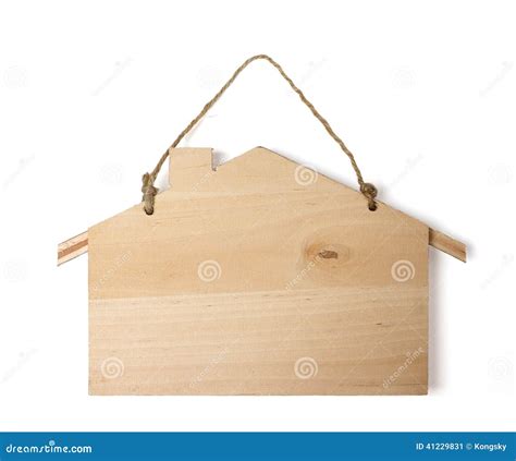 Hanging Wooden Sign Isolated Stock Image - Image of board, fashioned ...