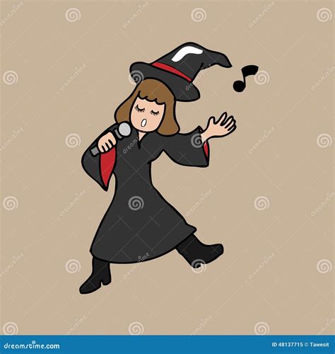 Singing Witch Halloween stock vector. Illustration of rock - 48137715