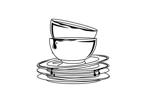 Stack Of Dirty Dishes Clipart