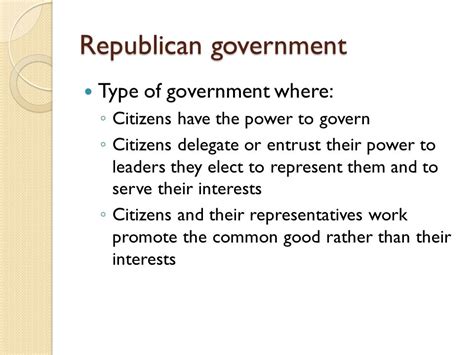 Republican Government Definition